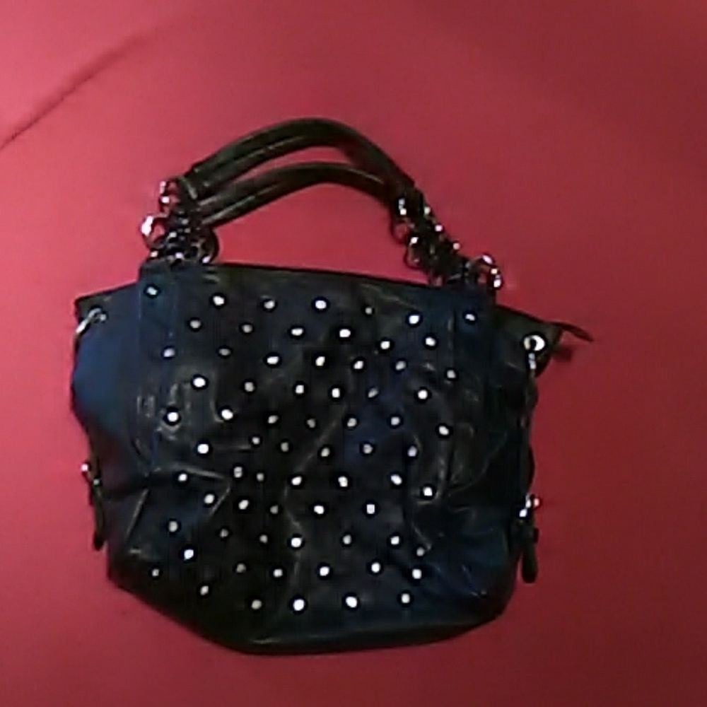 Black w/rhinestone accent large handbag